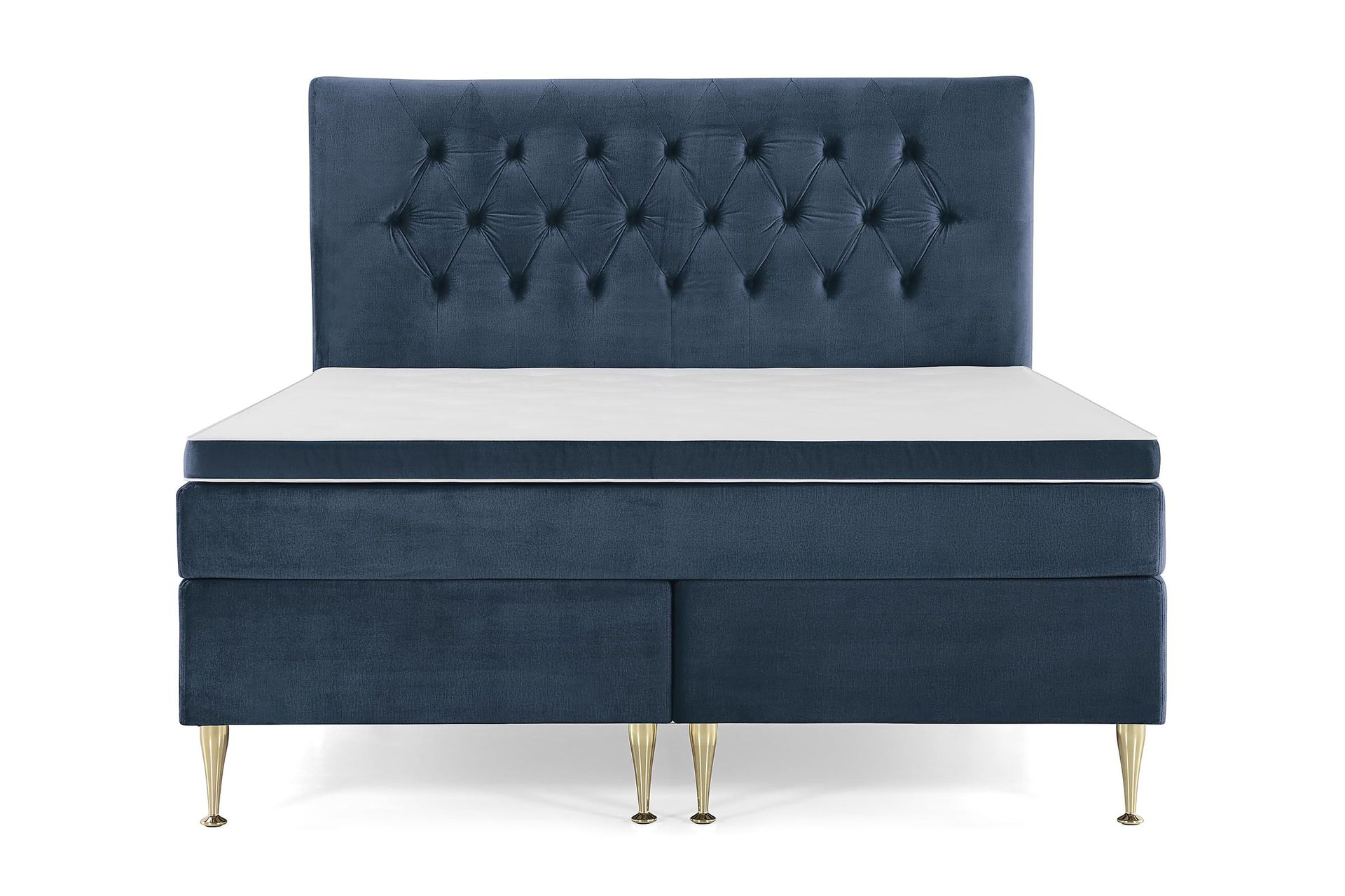 Royal Velvet Komplett Sengepakke 180x200 cm - Mørkeblå Fløyel/Høye Gullben