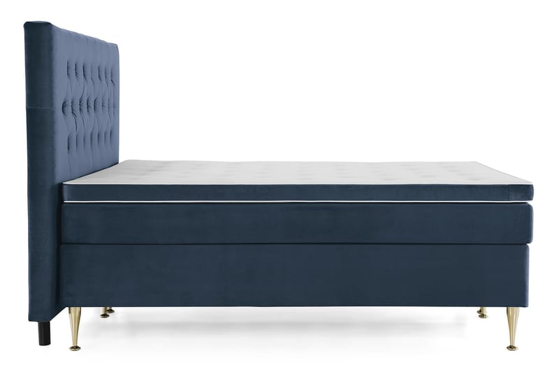Royal Velvet Komplett Sengepakke 180x200 cm - Mørkeblå Fløyel/Høye Gullben - Møbler - Senger - Komplett sengepakke