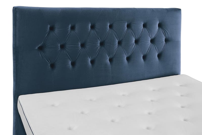 Royal Velvet Komplett Sengepakke 180x200 cm - Mørkeblå Fløyel/Høye Sølvben - Møbler - Senger - Kontinentalsenger