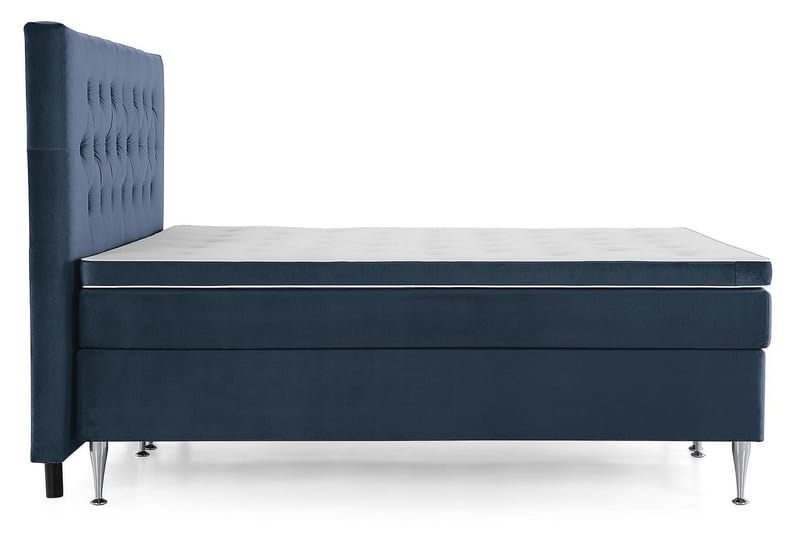 Royal Velvet Komplett Sengepakke 180x200 cm - Mørkeblå Fløyel/Høye Sølvben - Møbler - Senger - Kontinentalsenger