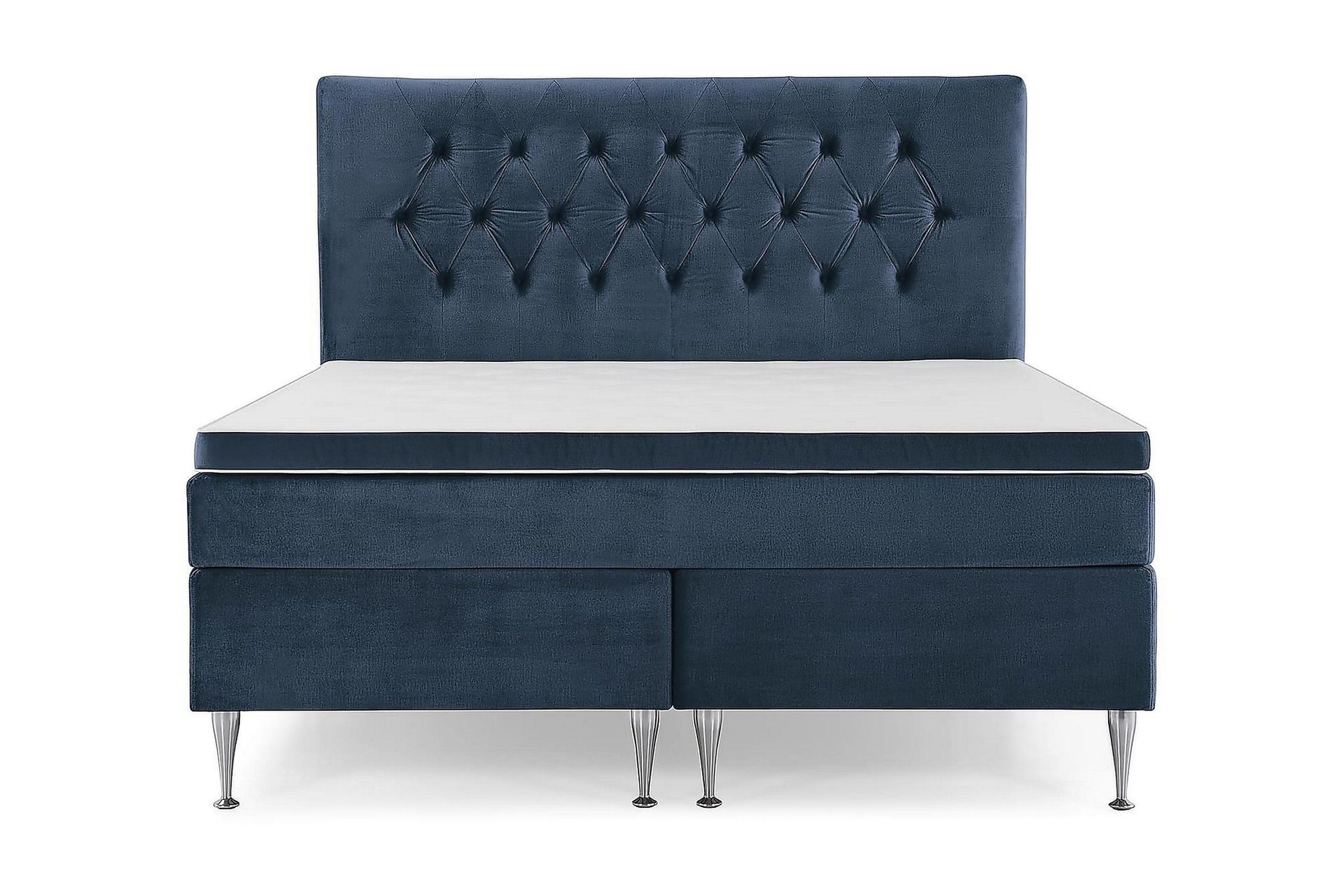 Royal Velvet Komplett Sengepakke 180x200 cm - Mørkeblå Fløyel/Høye Sølvben
