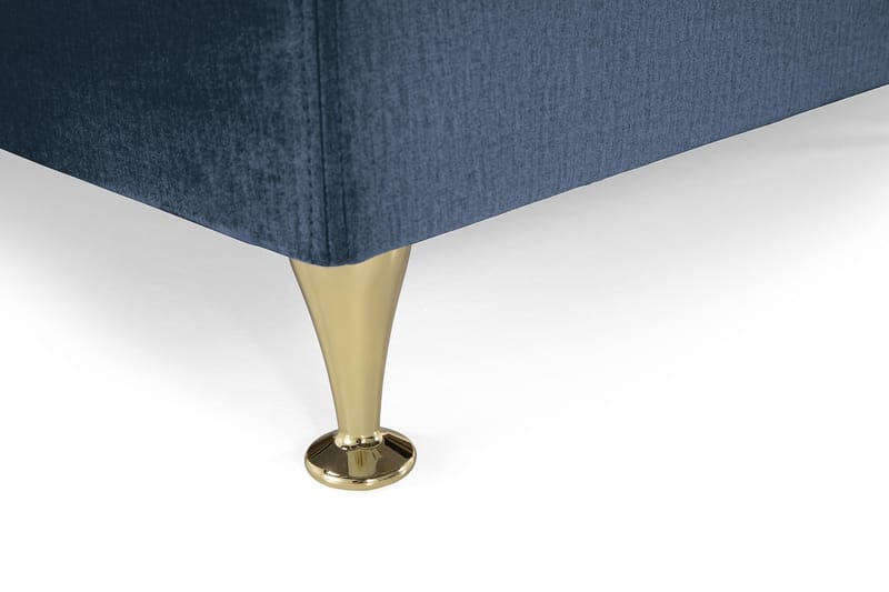 Royal Velvet Komplett Sengepakke 180x200 cm - Mørkeblå Fløyel/Lave Gullben - Møbler - Senger - Komplett sengepakke