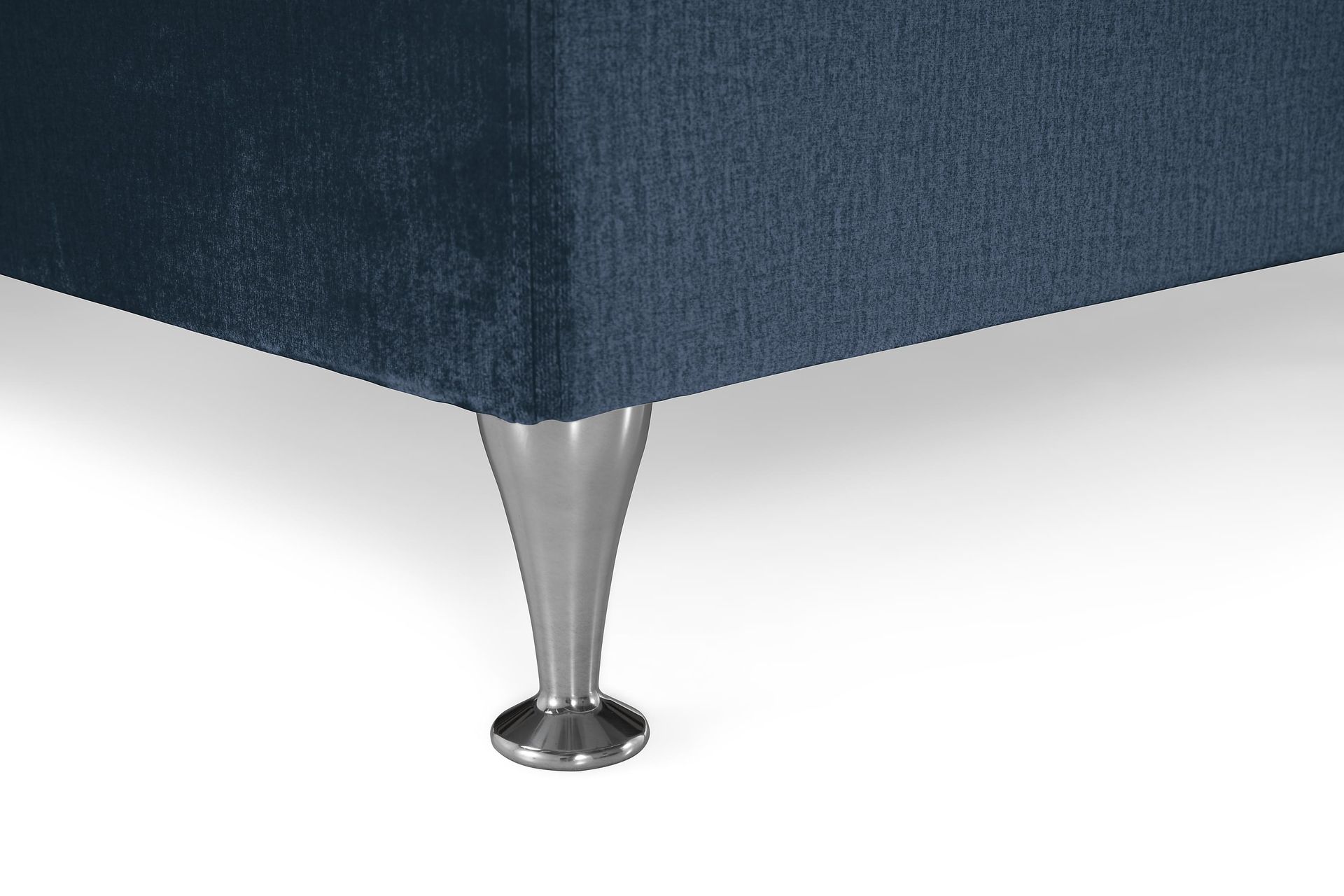 Royal Velvet Komplett Sengepakke 180x200 cm - Mørkeblå Fløyel/Lave Sølvben - Møbler - Senger - Komplett sengepakke