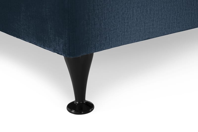 Royal Velvet Komplett Sengepakke 180x200 cm - Mørkeblå Fløyel/Lave Svarte Ben - Møbler - Senger - Kontinentalsenger