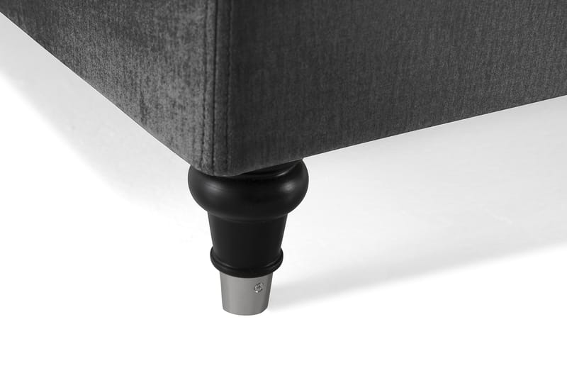 Royal Velvet Komplett Sengepakke 180x200 cm - Mørkegrå Fløyel/Dreide Ben - Møbler - Senger - Kontinentalsenger