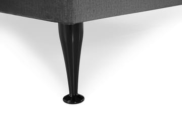 Royal Velvet Komplett Sengepakke 180x200 cm - Mørkegrå Fløyel/Høye Svarte Ben - Møbler - Senger - Komplett sengepakke