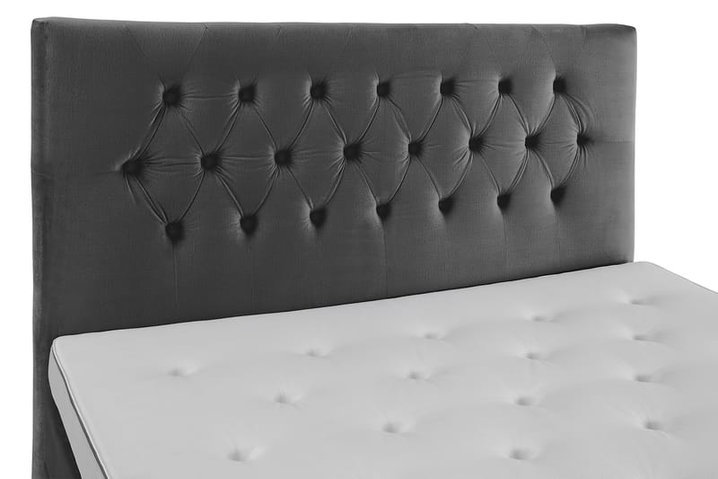 Royal Velvet Komplett Sengepakke 180x200 cm - Mørkegrå Fløyel/Lave Sølvben - Møbler - Senger - Komplett sengepakke