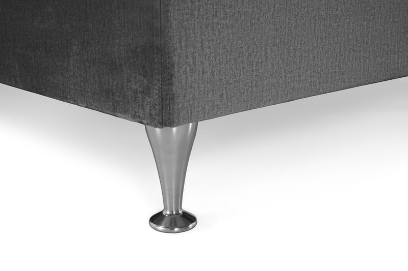 Royal Velvet Komplett Sengepakke 180x200 cm - Mørkegrå Fløyel/Lave Sølvben - Møbler - Senger - Kontinentalsenger