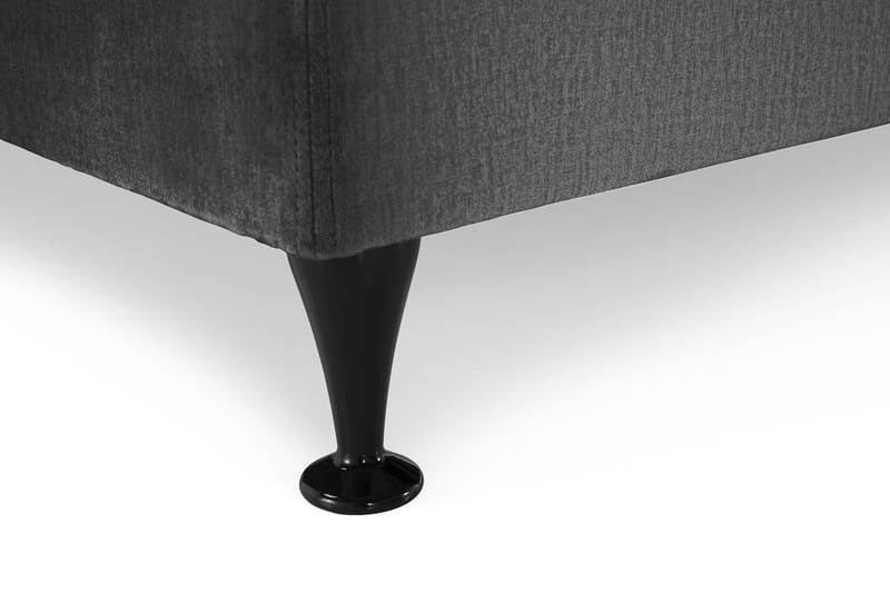 Royal Velvet Komplett Sengepakke 180x200 cm - Mørkegrå Fløyel/Lave Svarte Ben - Møbler - Senger - Kontinentalsenger