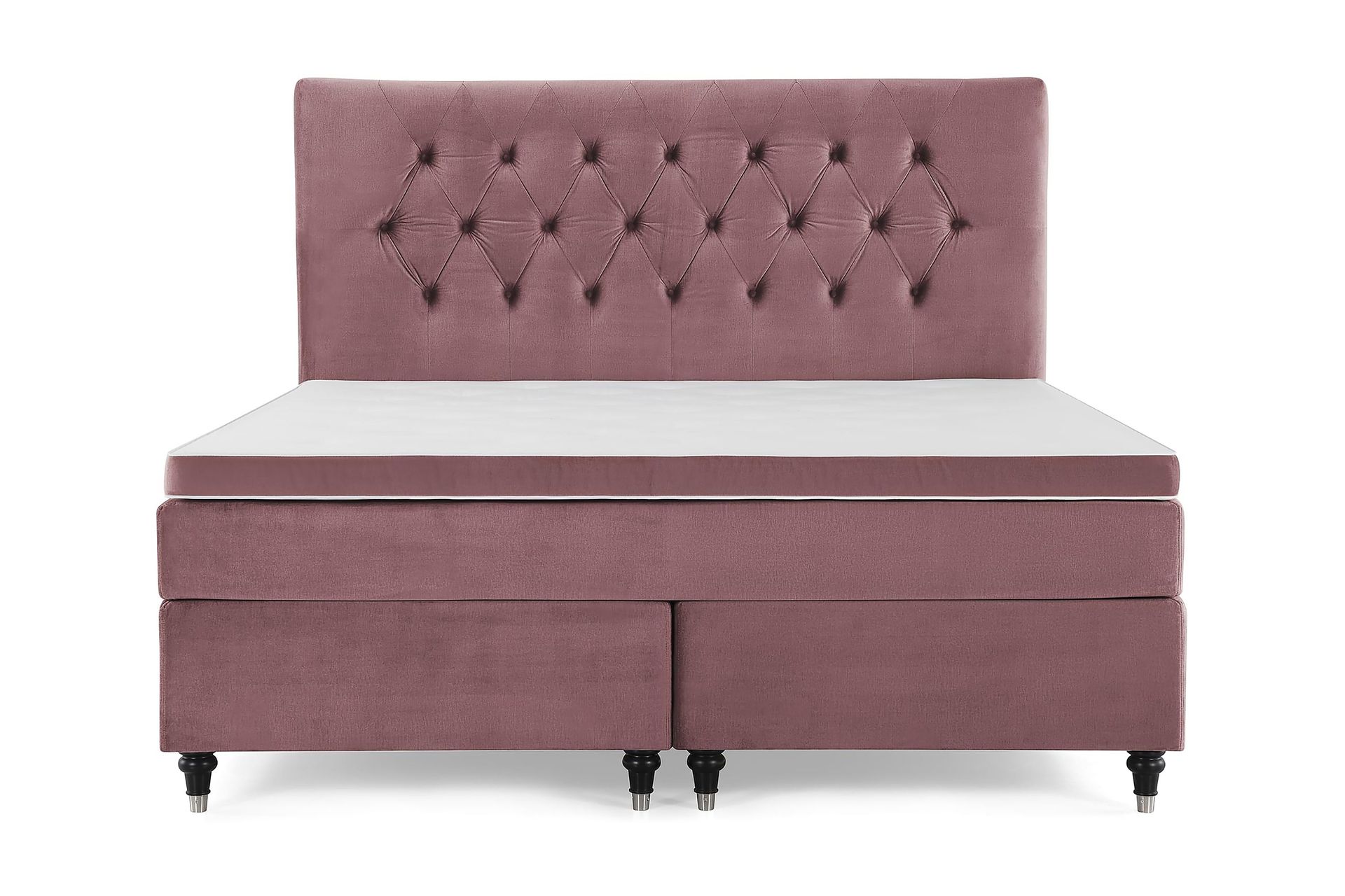 Royal Velvet Komplett Sengepakke 180x200 cm - Rosa Fløyel/Dreide Ben