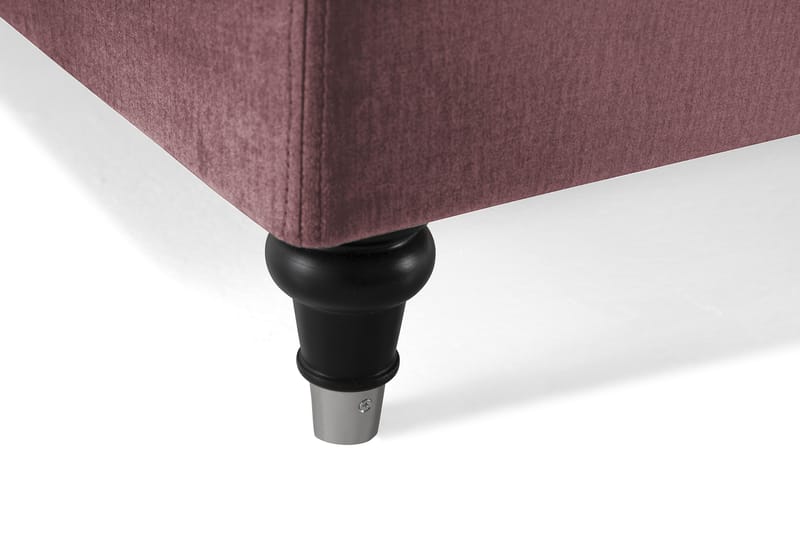 Royal Velvet Komplett Sengepakke 180x200 cm - Rosa Fl�øyel/Dreide Ben - Møbler - Senger - Komplett sengepakke