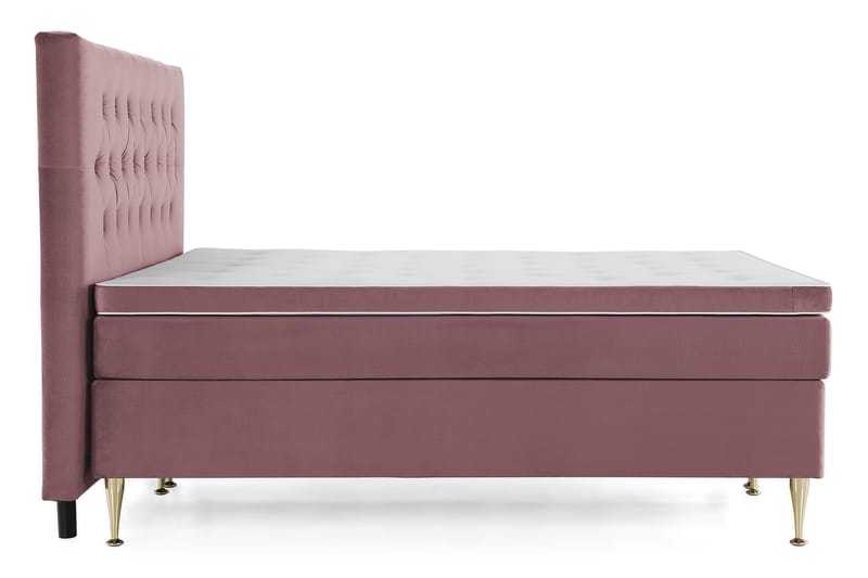 Royal Velvet Komplett Sengepakke 180x200 cm - Rosa Fløyel/Høye Gullben - Møbler - Senger - Kontinentalsenger
