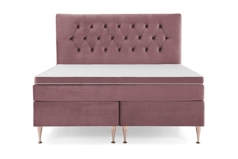 Royal Velvet Komplett Sengepakke 180x200 cm - Rosa Fløyel/Høye Rosében - Møbler - Senger - Kontinentalsenger