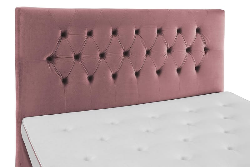 Royal Velvet Komplett Sengepakke 180x200 cm - Rosa Fløyel/Høye Sølvben - Møbler - Senger - Kontinentalsenger