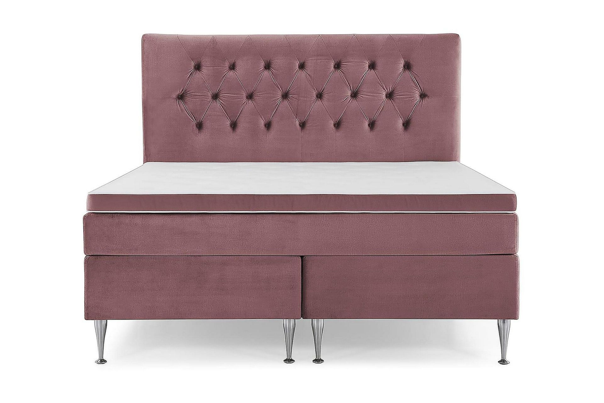 Royal Velvet Komplett Sengepakke 180x200 cm - Rosa Fløyel/Høye Sølvben