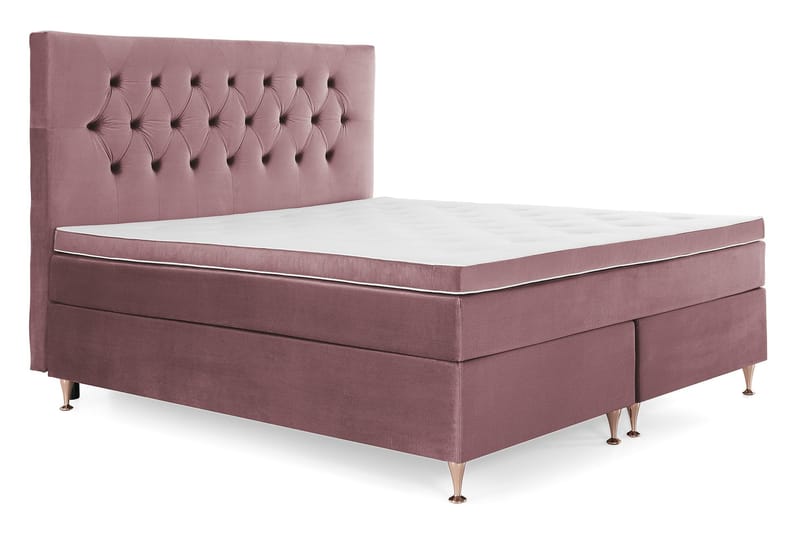 Royal Velvet Komplett Sengepakke 180x200 cm - Rosa Fløyel/Lave Rosében - Møbler - Senger - Kontinentalsenger
