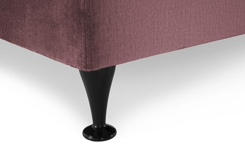 Royal Velvet Komplett Sengepakke 180x200 cm - Rosa Fløyel/Lave Svarte Ben - Møbler - Senger - Komplett sengepakke