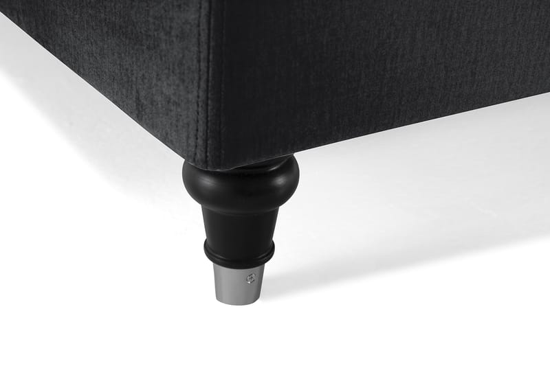 Royal Velvet Komplett Sengepakke 180x200 cm - Svart Fløyel/Dreide Ben - Møbler - Senger - Kontinentalsenger