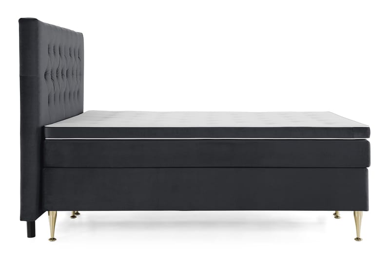 Royal Velvet Komplett Sengepakke 180x200 cm - Svart Fløyel/Høye Gullben - Møbler - Senger - Kontinentalsenger