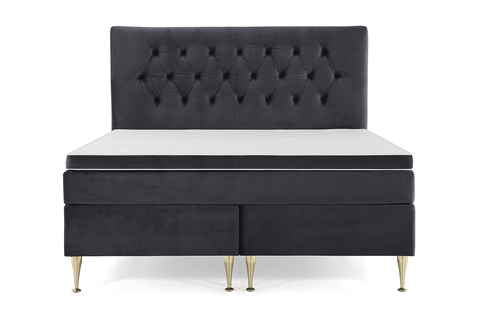 Royal Velvet Komplett Sengepakke 180x200 cm - Svart Fløyel/Høye Gullben