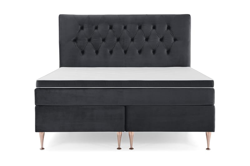 Royal Velvet Komplett Sengepakke 180x200 cm - Svart Fløyel/Høye Rosében - Møbler - Senger - Kontinentalsenger