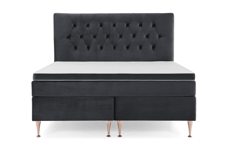 Royal Velvet Komplett Sengepakke 180x200 cm - Svart Fløyel/Høye Rosében - Møbler - Senger - Kontinentalsenger