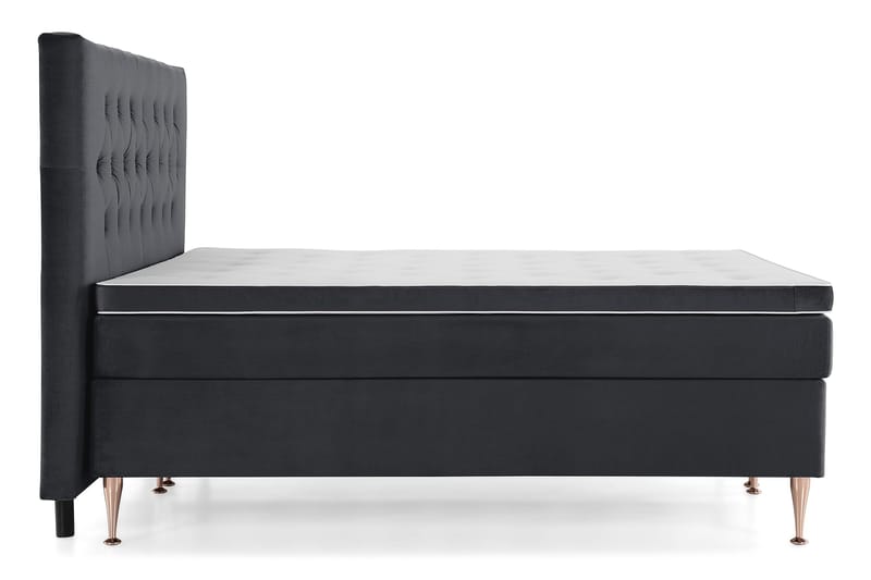 Royal Velvet Komplett Sengepakke 180x200 cm - Svart Fløyel/Høye Rosében - Møbler - Senger - Kontinentalsenger