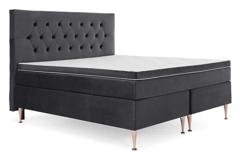 Royal Velvet Komplett Sengepakke 180x200 cm - Svart Fløyel/Høye Rosében - Møbler - Senger - Kontinentalsenger