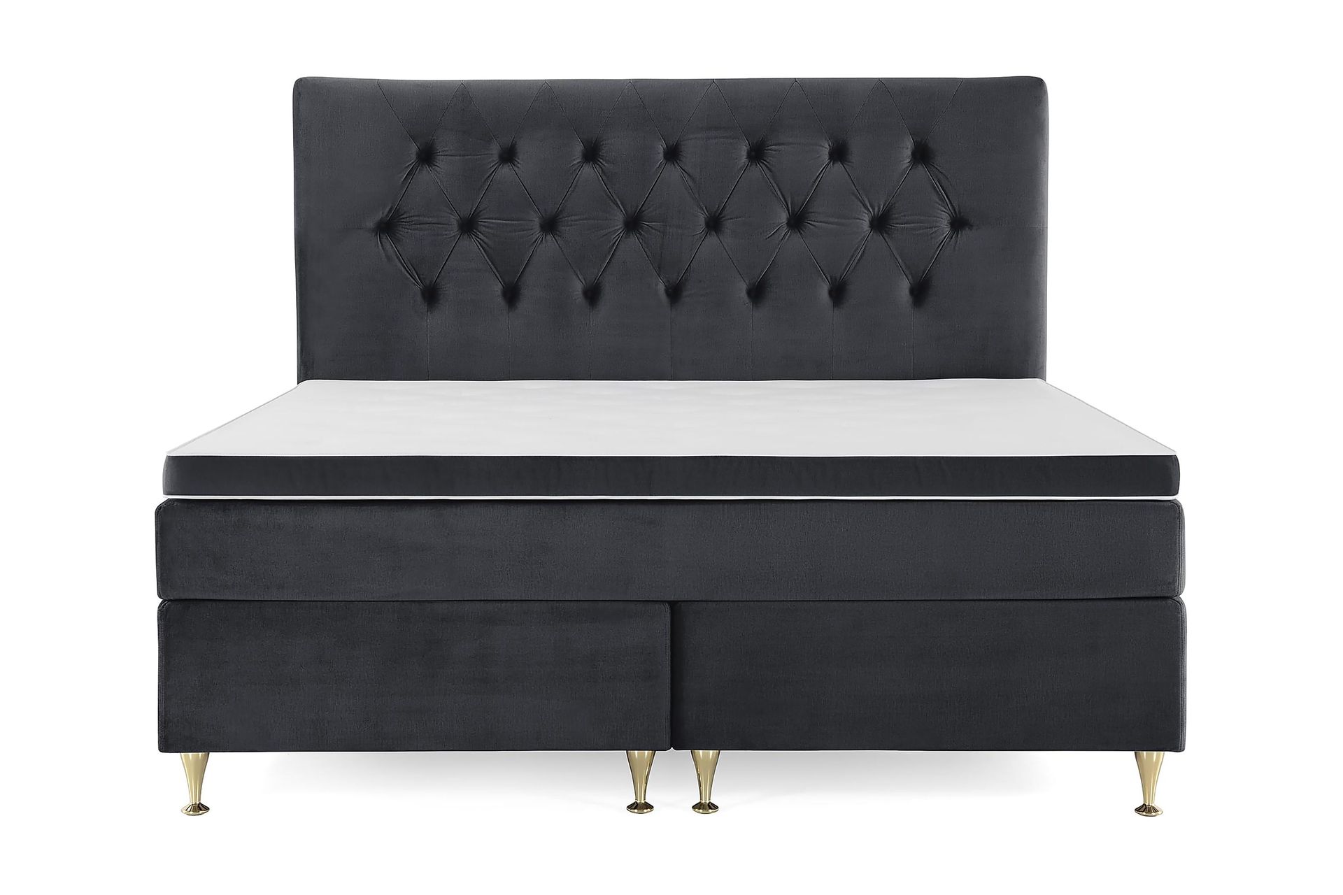 Royal Velvet Komplett Sengepakke 180x200 cm - Svart Fløyel/Lave Gullben