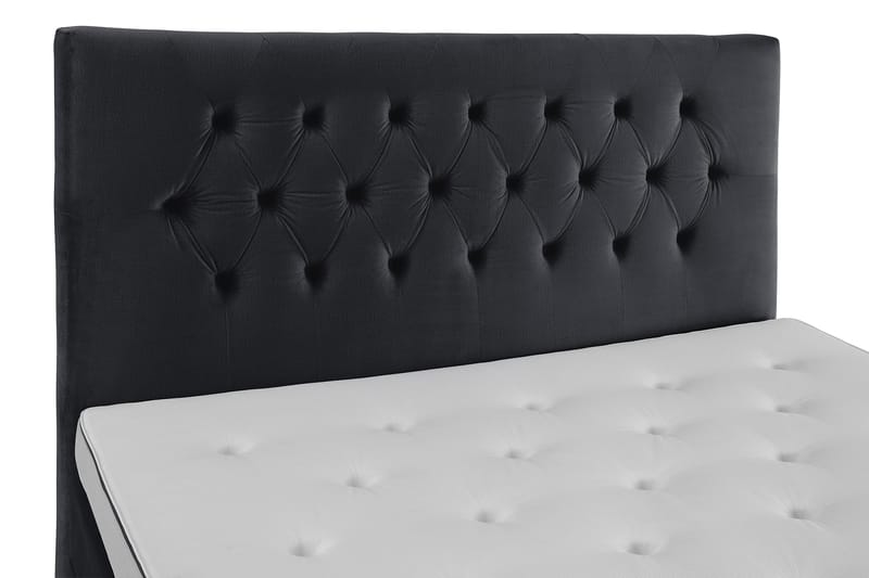 Royal Velvet Komplett Sengepakke 180x200 cm - Svart Fløyel/Lave Sølvben - Møbler - Senger - Kontinentalsenger