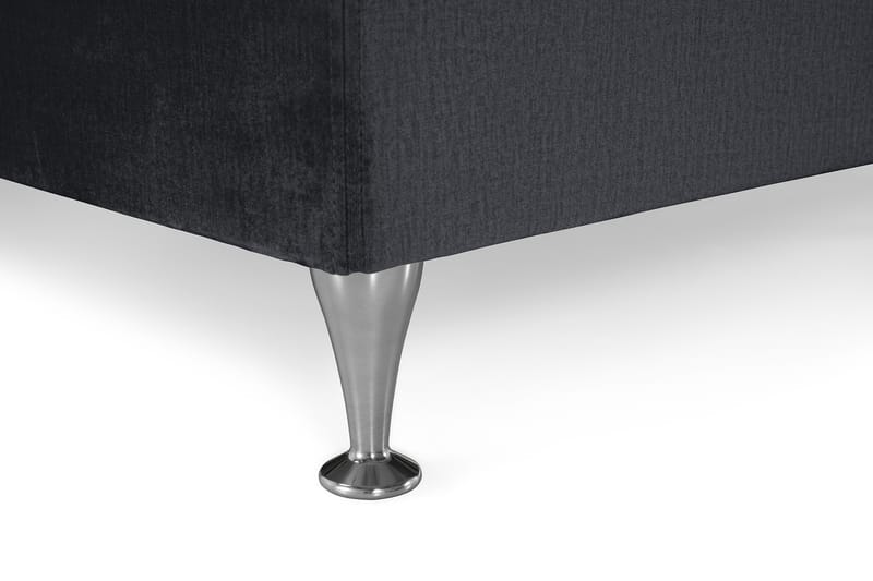 Royal Velvet Komplett Sengepakke 180x200 cm - Svart Fløyel/Lave Sølvben - Møbler - Senger - Kontinentalsenger