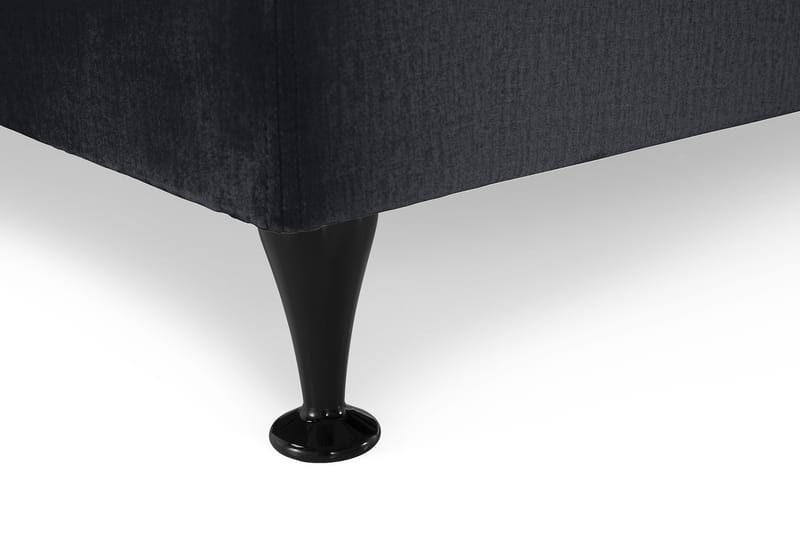 Royal Velvet Komplett Sengepakke 180x200 cm - Svart Fløyel/Lave Svarte Ben - Møbler - Senger - Kontinentalsenger