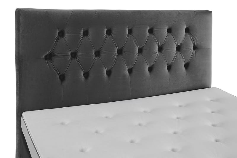 Royal Velvet Komplett Sengepakke 180x200 - Mørkegrå Fløyel/Høye Sølvben - Komplett sengepakke - Kontinentalsenger - Dobbeltsenger
