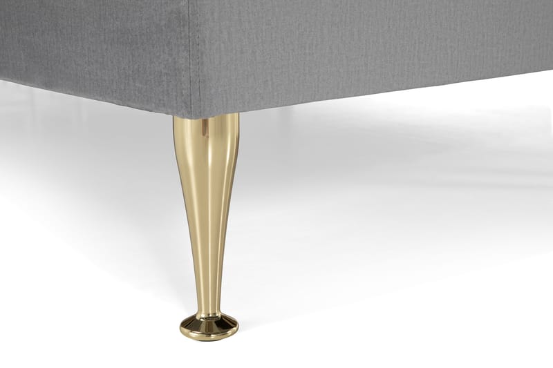 Royal Velvet Komplett Sengepakke 210x210 cm - Lysegrå Fløyel/Høye Gullben - Møbler - Senger - Komplett sengepakke