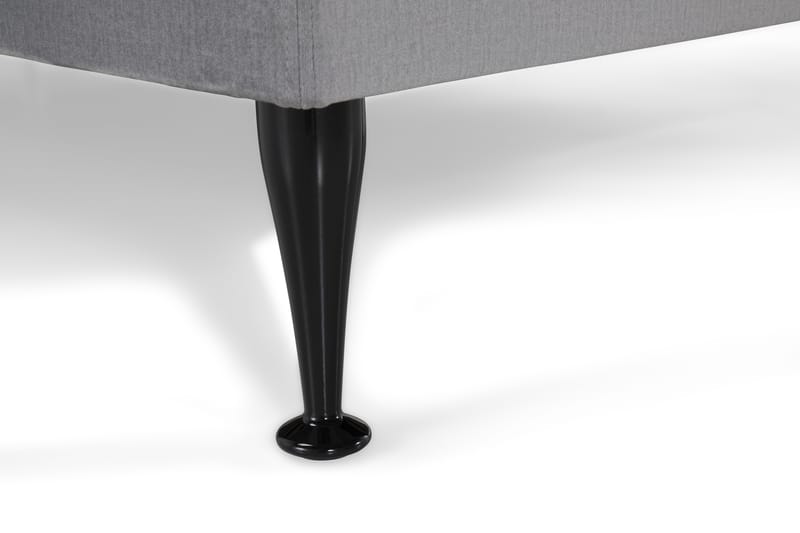 Royal Velvet Komplett Sengepakke 210x210 cm - Lysegrå Fløyel/Høye Svarte Ben - Møbler - Senger - Komplett sengepakke