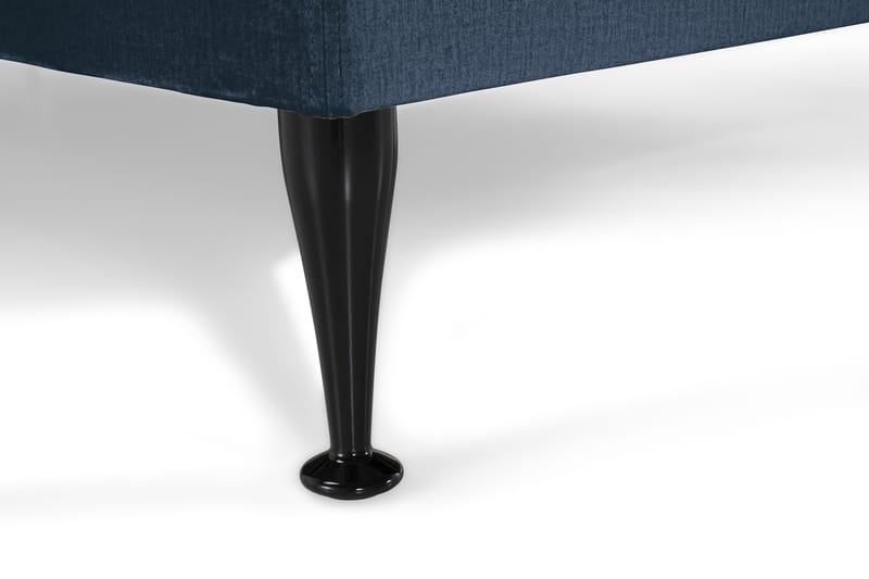 Royal Velvet Komplett Sengepakke 210x210 cm - Mørkeblå Fløyel/Høye Svarte Ben - Møbler - Senger - Kontinentalsenger
