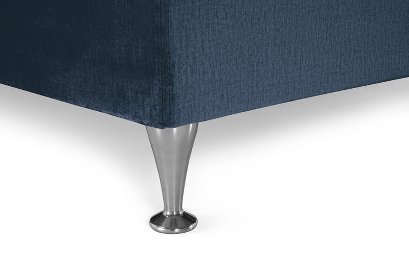 Royal Velvet Komplett Sengepakke 210x210 cm - Mørkeblå Fløyel/Lave Sølvben - Møbler - Senger - Kontinentalsenger