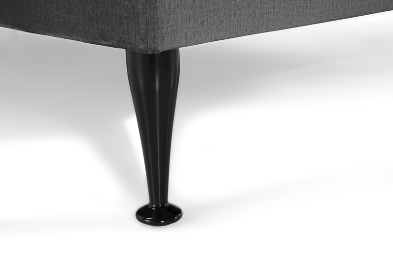 Royal Velvet Komplett Sengepakke 210x210 cm - Mørkegrå Fløyel/Høye Svarte Ben - Møbler - Senger - Kontinentalsenger