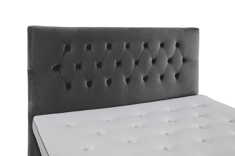 Royal Velvet Komplett Sengepakke 210x210 cm - Mørkegrå Fløyel/Lave Sølvben - Møbler - Senger - Kontinentalsenger