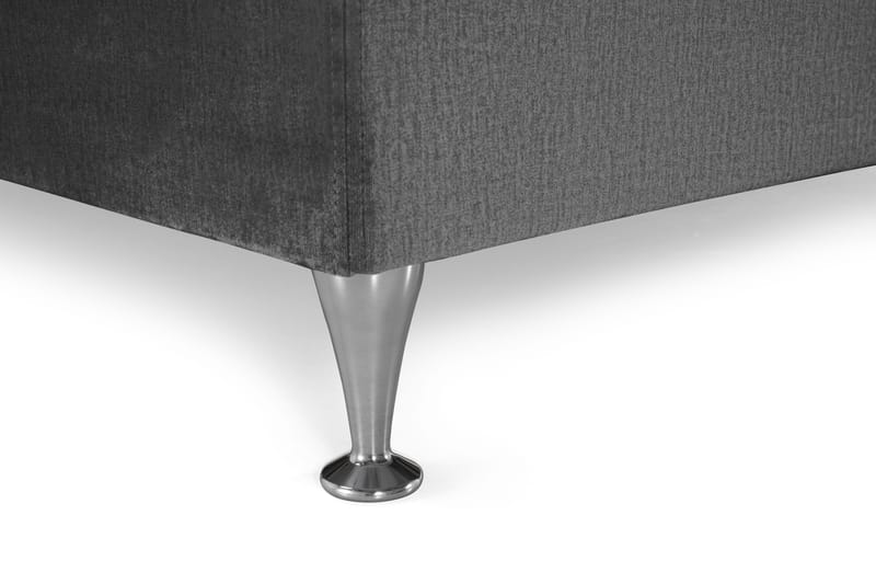 Royal Velvet Komplett Sengepakke 210x210 cm - Mørkegrå Fløyel/Lave Sølvben - Møbler - Senger - Kontinentalsenger