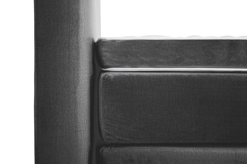 Royal Velvet Komplett Sengepakke 210x210 cm - Mørkegrå Fløyel/Lave Sølvben - Møbler - Senger - Kontinentalsenger