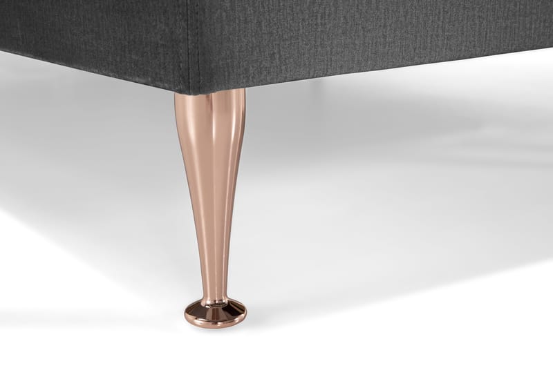 Royal Velvet Komplett Sengepakke 210x210 cm - Mørkegrå Fløyel/Rosében - Møbler - Senger - Kontinentalsenger