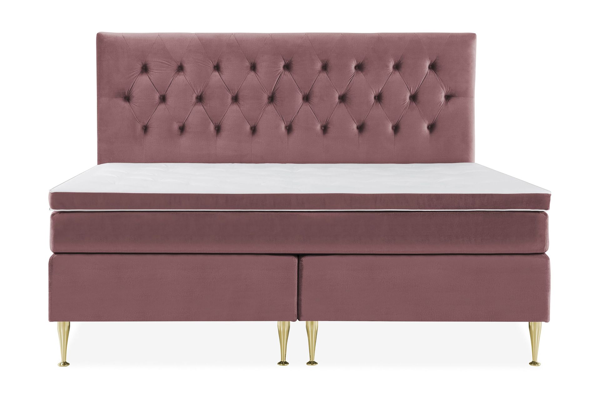 Royal Velvet Komplett Sengepakke 210x210 cm - Rosa Fløyel/Høye Gullben