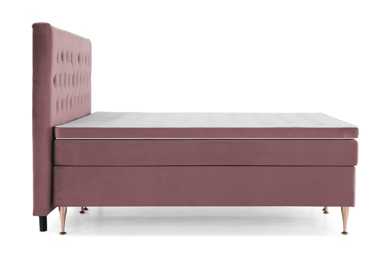 Royal Velvet Komplett Sengepakke 210x210 cm - Rosa Fløyel/Høye Rosében - Møbler - Senger - Kontinentalsenger