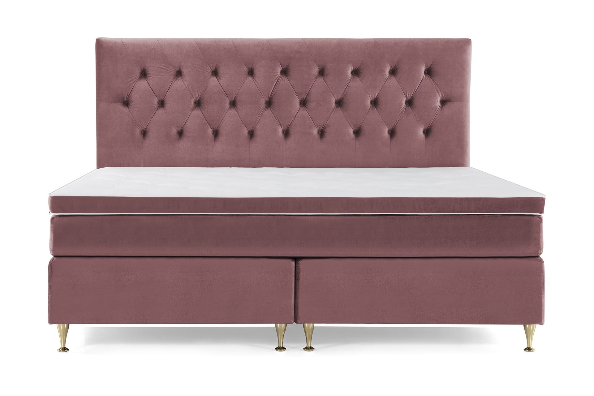 Royal Velvet Komplett Sengepakke 210x210 cm - Rosa Fløyel/Lave Gullben