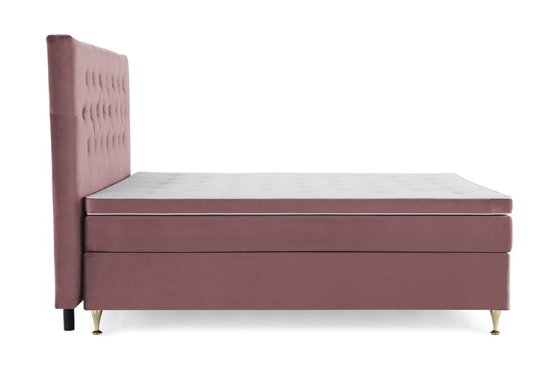 Royal Velvet Komplett Sengepakke 210x210 cm - Rosa Fløyel/Lave Gullben - Møbler - Senger - Kontinentalsenger