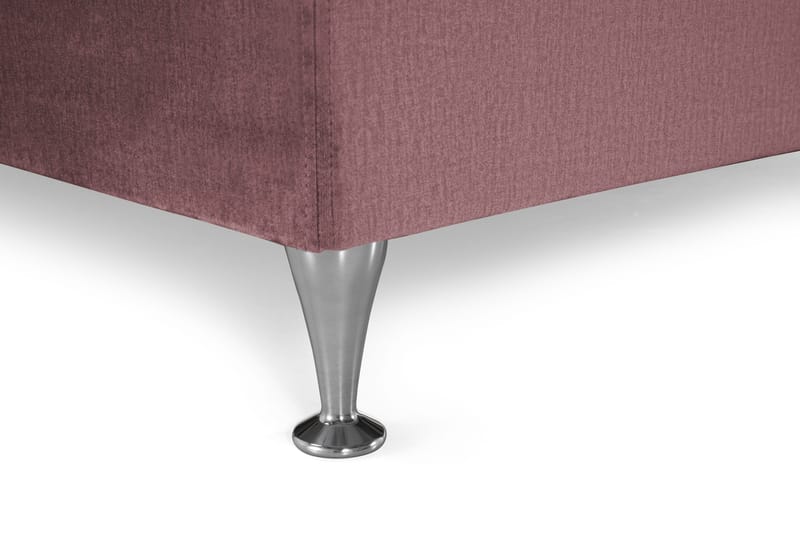 Royal Velvet Komplett Sengepakke 210x210 cm - Rosa Fløyel/Lave Sølvben - Møbler - Senger - Kontinentalsenger