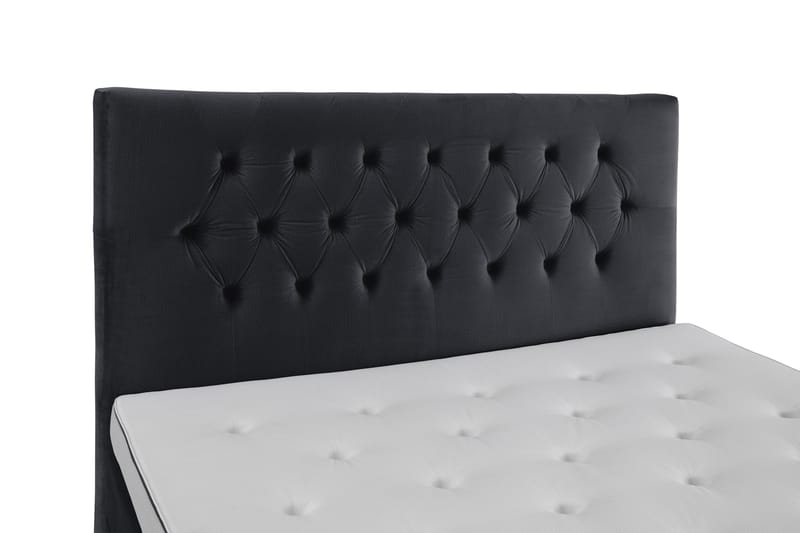 Royal Velvet Komplett Sengepakke 210x210 cm - Svart Fløyel/Dreide Ben - Møbler - Senger - Kontinentalsenger