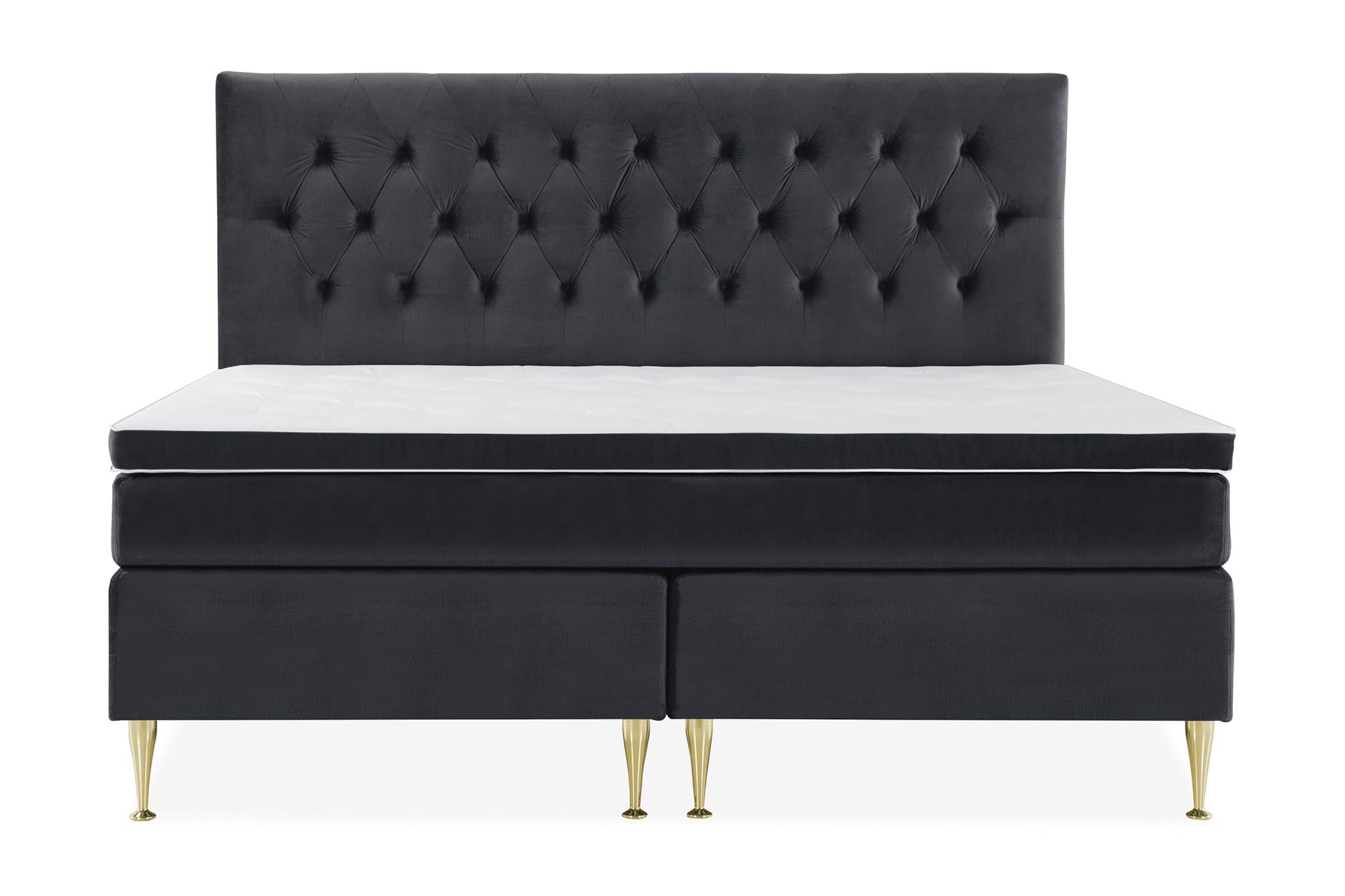 Royal Velvet Komplett Sengepakke 210x210 cm - Svart Fløyel/Høye Gullben