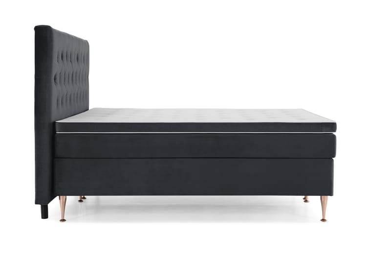 Royal Velvet Komplett Sengepakke 210x210 cm - Svart Fløyel/Høye Rosében - Møbler - Senger - Kontinentalsenger